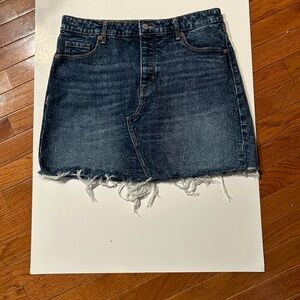 Old Navy Raw Hem Jean Mini Skirt Sz 10 Blue